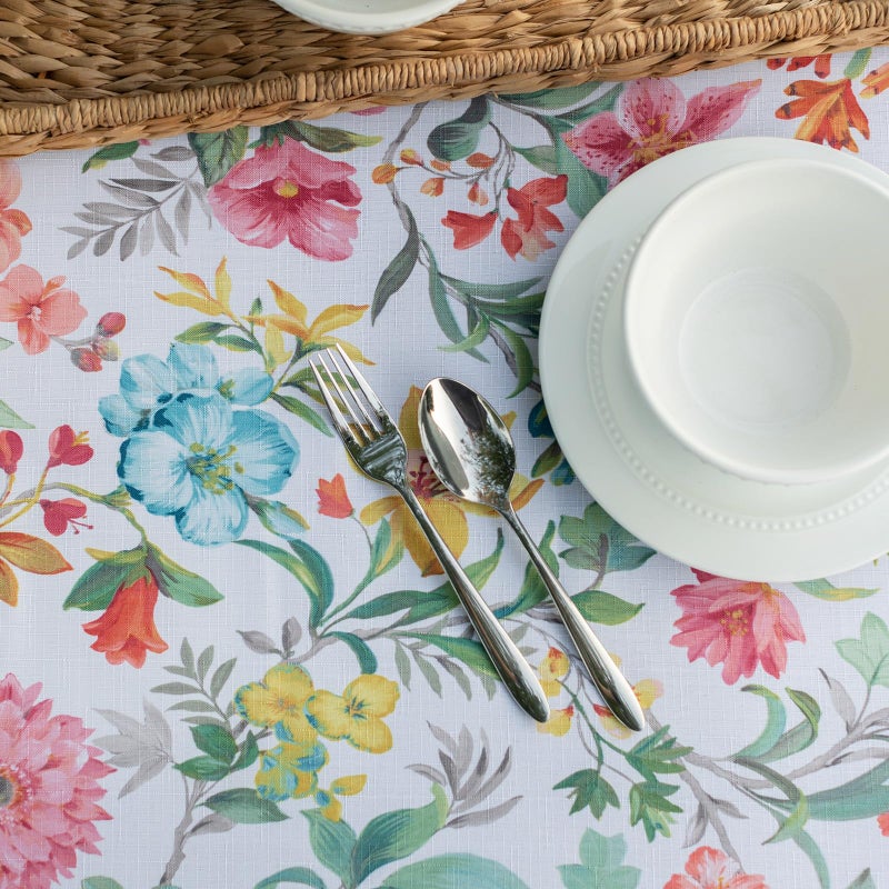 Benson Mills Spillproof Spring/Summer Durable Heavyweight Fabric Indoor Outdoor Tablecloth, Washable Table Cloth for Rectangle Tables, Picnic/Patio Table Covers (60" x 104" Rectangular, Botanica) - Image 4